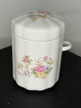 Vintage FTDA Floral Ceramic Canister